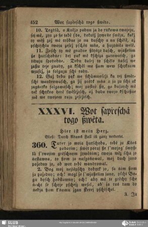 XXXVI. Wot sapṙeschȧ togo ßwėta