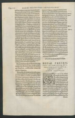 Bedae Presbyteri In Samuelem Prophetam ... Liber Secundus.