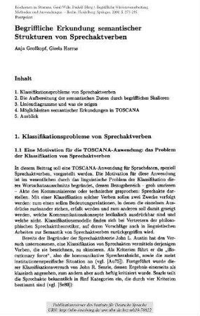 Begriffliche Erkundung semantischer Strukturen von Sprechaktverben