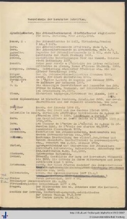 Verzeichnis der benutzten Schriften