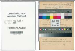Entnazifizierung Gustav Paragenins , geb. 21.12.1912 ()