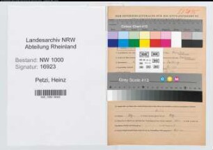 Entnazifizierung Heinz Petzi, geb. 06.11.1921 (Zollbeamter)