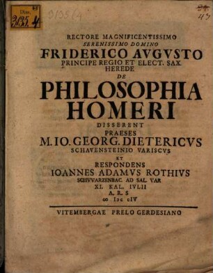 De philosophia Homeri