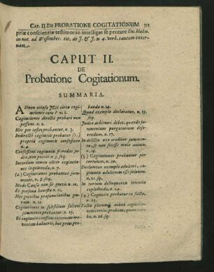 Caput II. De Probatione Cogitationum.