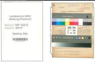 Entnazifizierung Max Sperling , geb. 05.02.1893 (Bahninspektor)