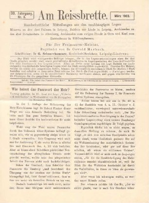 Nr. 3. März 1903.