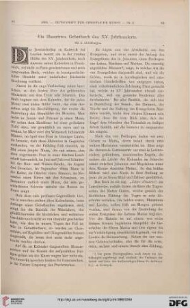 Ein illustrirtes Gebetbuch des XV. Jahrhunderts