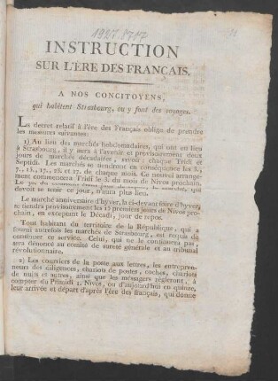 Instruction Sur L'Ère Des Français