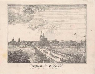 Dresden, Blick über die Augustusbrücke auf die Altstadt