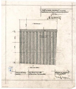 Bestelmeyer, German; Neuburg an der Donau (Bayern); Ev. Kirche - Decke der Turmeingangshalle (Tekturplan)