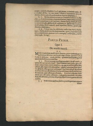 Partis Primae. Caput I. De morbi natura.