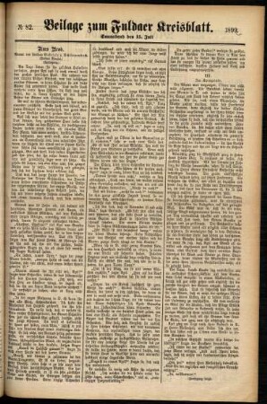Zweite Ausgabe vom Samstag, den 15. Juli 1899.