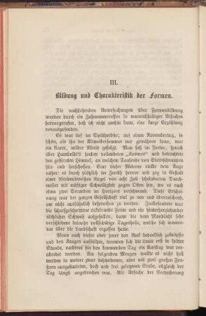 III. Bildung und Charakteristik der Formen.
