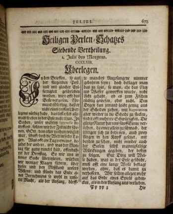 Heiligen Perlen-Schatzes Siebende Vertheilung