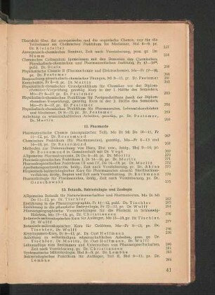 13. Botanik, Bakteriologie und Zoologie