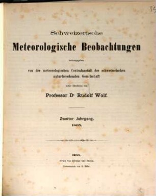 Schweizerische meteorologische Beobachtungen. 2, 2. 1865