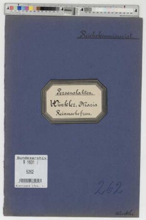 Winkler, Maria, geb. 27.1.1895, Reinemachefrau