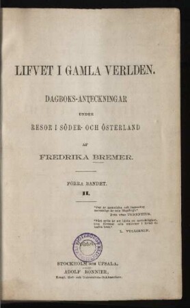 1. bandet, 2: Italien : dagboks-anteckningar under resor i Söder- och Österland