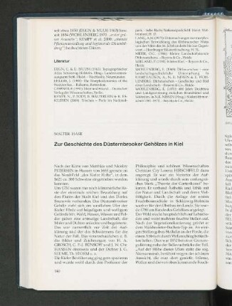 Zur Geschichte des Düsternbrooker Gehölzes in Kiel