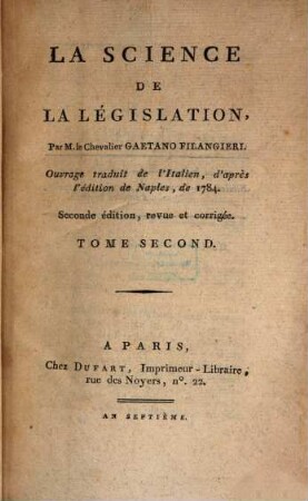 La Science De La Législation, 2