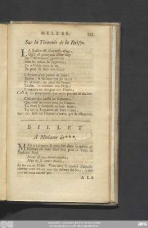 Sur la Tirannie de la Raison.