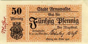 Arnswalde, Stadt: 50 Pfennig 1917