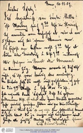 Postkarte vom 16.11.1907