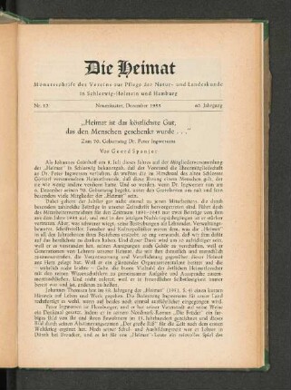 "HEimat ist das köstlichste Gut, das den Menschen geschenkt wurde..."
