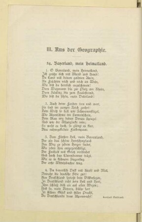 III. Aus der Geographie