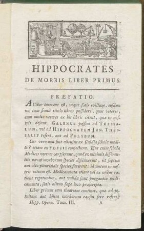 Hippocrates De Morbis Liber Primus