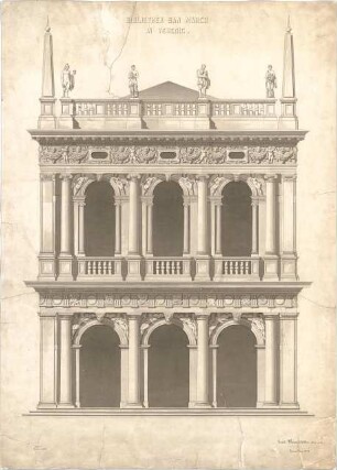 Manetstätter, Ernst; Rom; Venedig (Italien); Paläste und Fassaden - Bibliothek San Marco in Venedig (Ansicht)