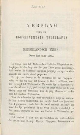 Verslag ... over het jaar 1860