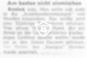 Am besten nicht einmischen