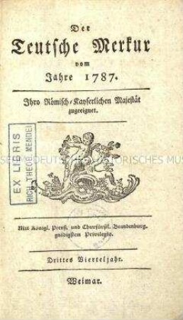 Der Deutsche Merkur, Jg. 1787 (Juli bis Dezember)