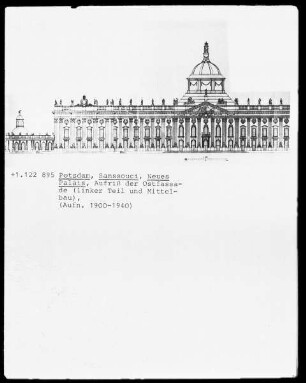 Potsdam, Schloß Sanssouci, Neues Palais, Ostfassade