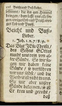Beicht und Buß-Lieder.