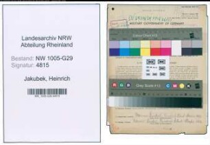 Entnazifizierung Heinrich Jakubek , geb. 18.10.1891 (Bahnsekretaer)