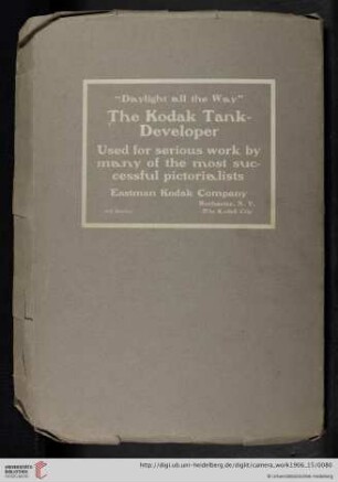 Eastman Kodak Company [The Kodak Tank-Developer, back cover verso]