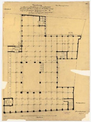 Warenhaus Wertheim, Rosenthaler Straße/Sophienstraße, Berlin 2. Bauabschnitt: Gesamtgrundriss 3.OG, 1:100