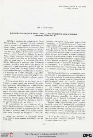 19: Piotr Michałowski w kręgu przyjaciól, uczniów i naśladowców Théodore Géricault