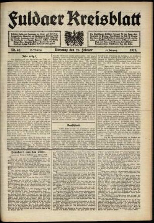 Ausgabe vom Dienstag, den 21. Februar 1911.