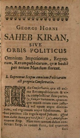 Georgi[i] Horni[i] Orbis Politicus