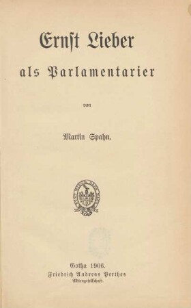 Ernst Lieber als Parlamentarier