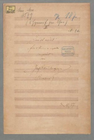Fünf Hymnen für gemischten Chor op. 107 - BSB Mus.ms. 4579