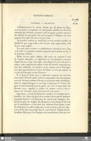 Classement - Réclamations