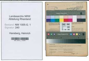 Entnazifizierung Heinrich Hansberg , geb. 28.04.1896 (Landwirt)
