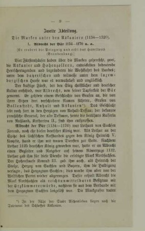 Zweite Abteilung. Die Marken unter den Askaniern (1134-1320)