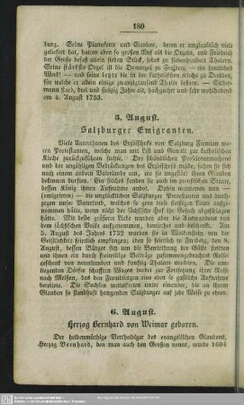 5. August. Salzburger Emigranten