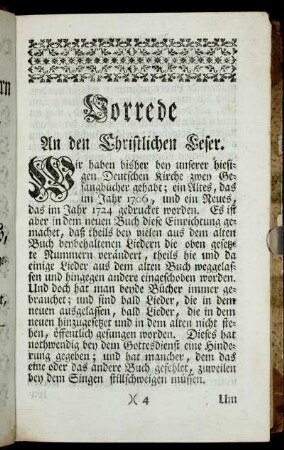 Vorrede An den Christlichen Leser.