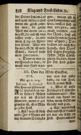 XII. Von der Welt Eitelkeit.